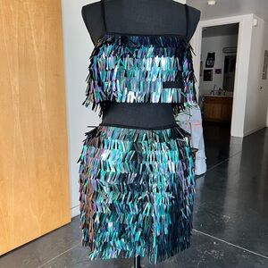 House of Harlow 1960 Iridescent Fringe Set